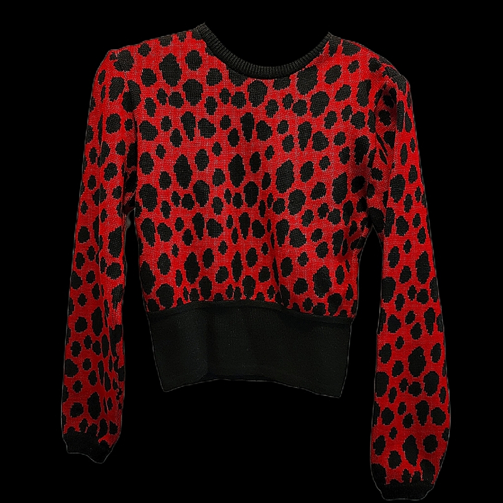 Animal print designer vintage crew neck sweater Size s/m